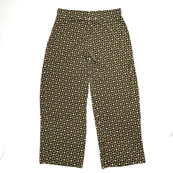 King Louie Pants Floral Pattern Loose Lounge Stretchy Pull-On Sz Medium Viscose - Picture 2 of 9